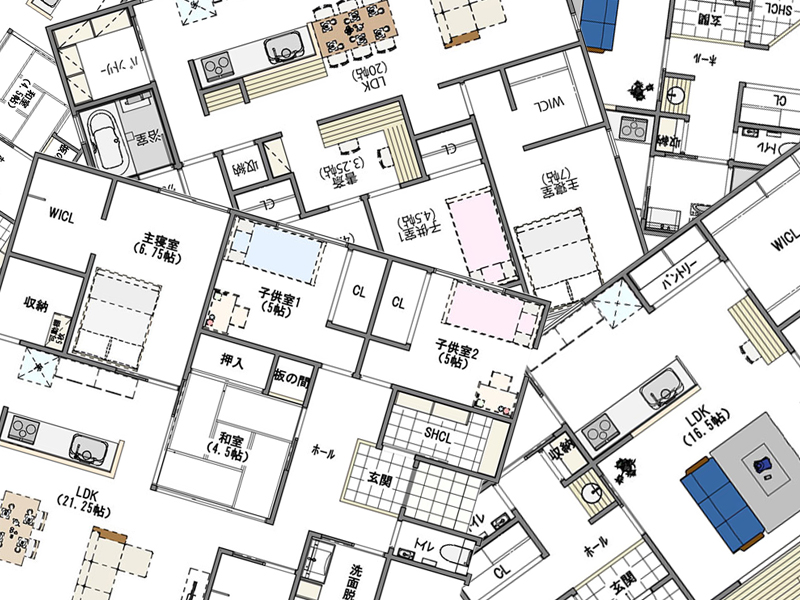 注文住宅３０坪の間取り図が沢山ある図