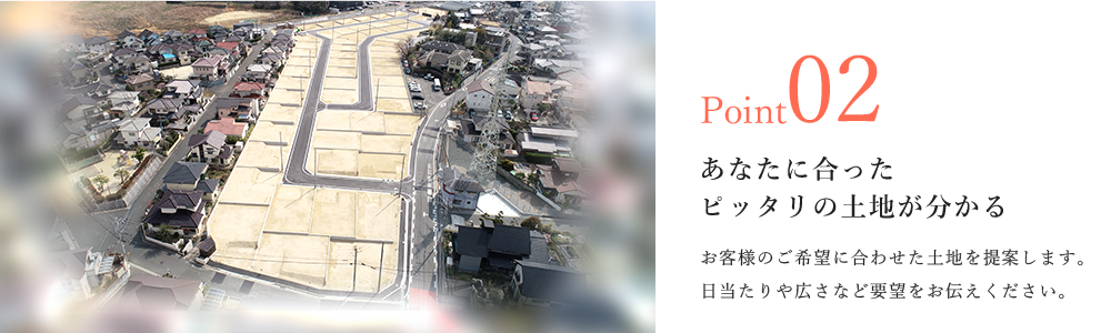 Point02/あなたに合ったピッタリの土地が分かる