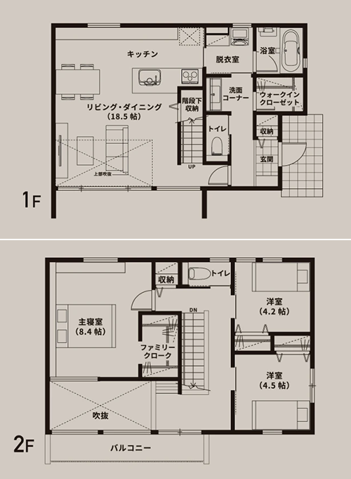 間取り図 1F 2F