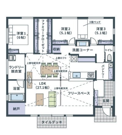 1階間取り図 拡大