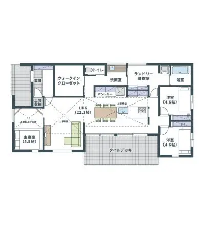 平屋の間取り図 拡大