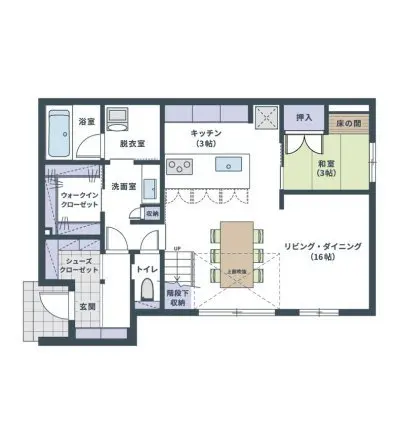 実邸の1階間取り図 拡大