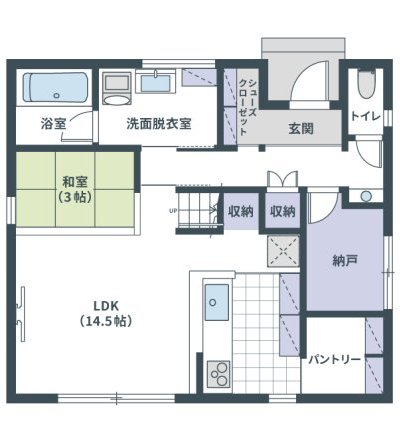 完成見学会会場の1階間取り図 拡大