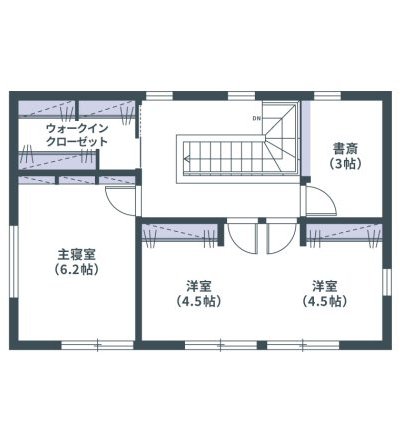 完成見学会会場の2階間取り図 拡大