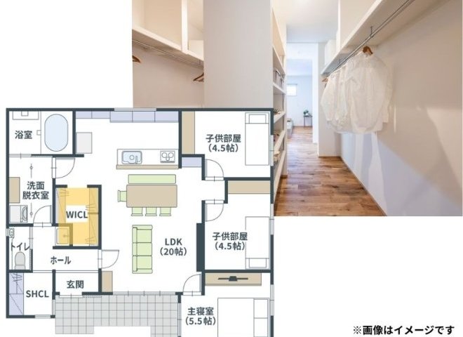 LDKからファミリークローゼットへの入り口