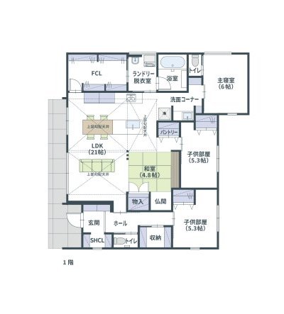 佐賀県杵島郡白石町 完成見学会の間取り図 拡大