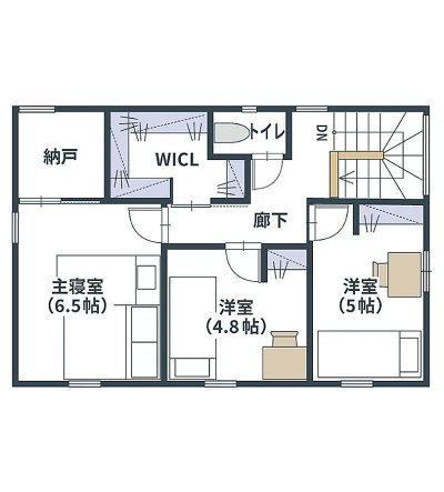 この住まいの2階間取り図 拡大