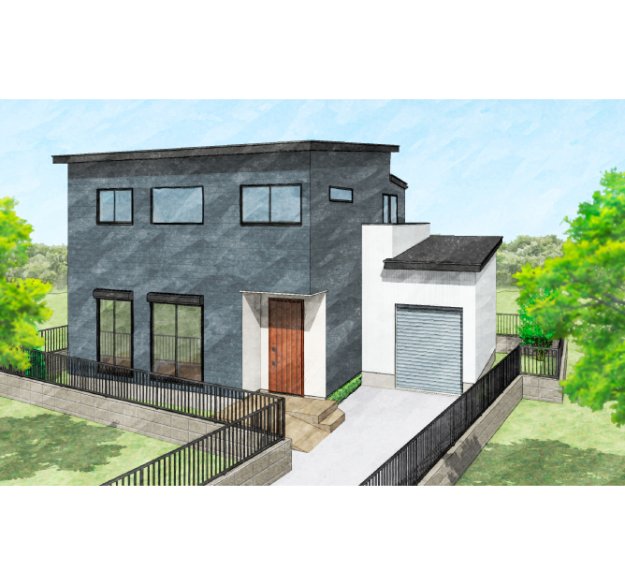 バイク好きにはたまらないインナーガレージ／たっぷり収納が魅力の2階建ての家