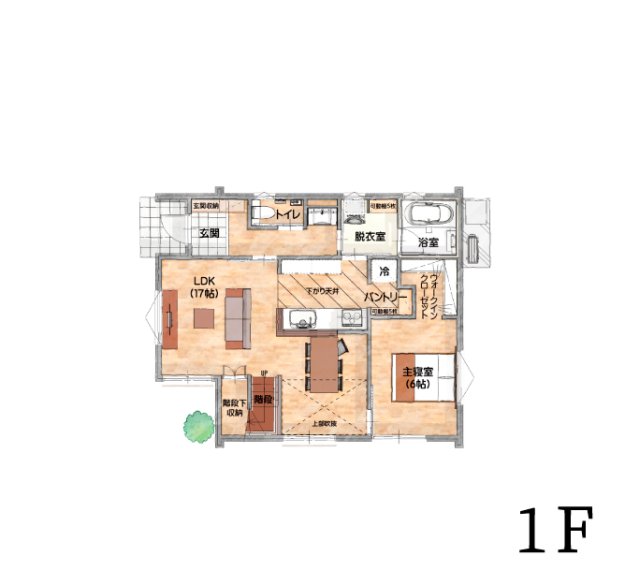 パントリー、ファミクロ、階段下収納が充実/常にキレイに保ちたい方にオススメな家事ラク間取りの2階建ての家