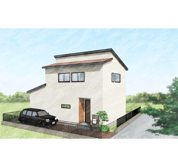 ウッドデッキや畳コーナーで家族の集う快適リビング/リモートワークにぴったりの書斎も便利◎な2階建ての家