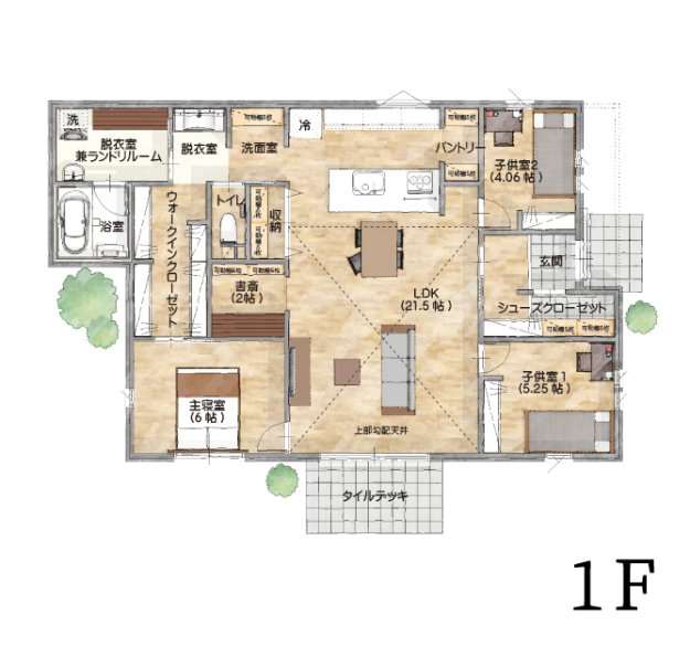 家族の笑顔が集まる広々21.5帖のLDK！シンプルながら贅沢な暮らしを実現した平屋の家