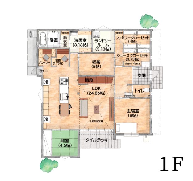 理想をすべて叶えた多機能な間取り！さらに回遊動線で家事ラクも叶えた2階建ての家